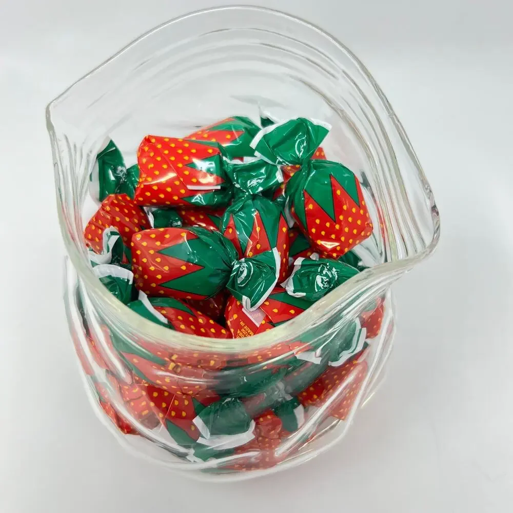 Genuine Fred UNZIPPED Baggie Original Art Glass Zipper Bag Hand Blown Candy Gift